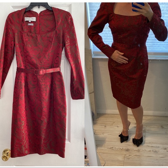 Catherine Regehr Knee length dark red dress. Size S - Picture 1 of 11